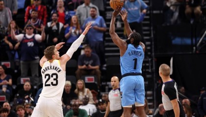 哈登20+11马尔卡宁空砍两双 祖巴茨22+11快船胜爵士