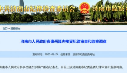 岳隆杰，被查！