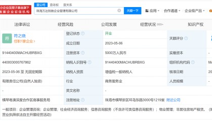 王健林名下新增对外投资