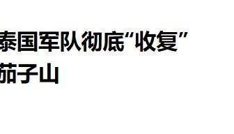 泰国敢死队猛攻茄子山高地，顶着柬埔寨炮击，48小时冲锋拿下阵地
