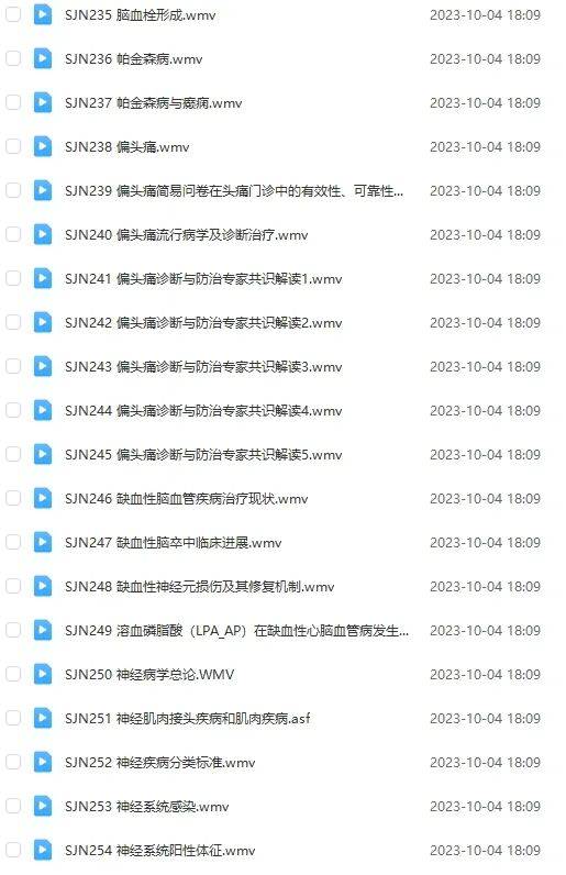 精品讲座 | 88个《神经内科学-脑血管内科视频》合集大放送~