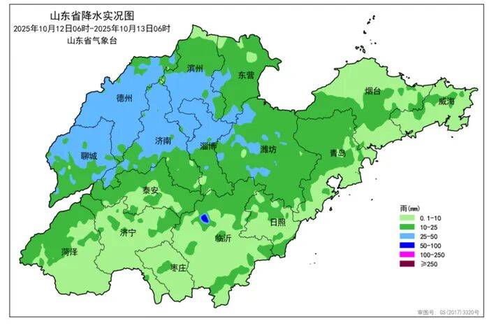 9月以来山东平均雨量较常年偏多320%，15日到17日还有两次降雨，局部大雨，最新天气预报